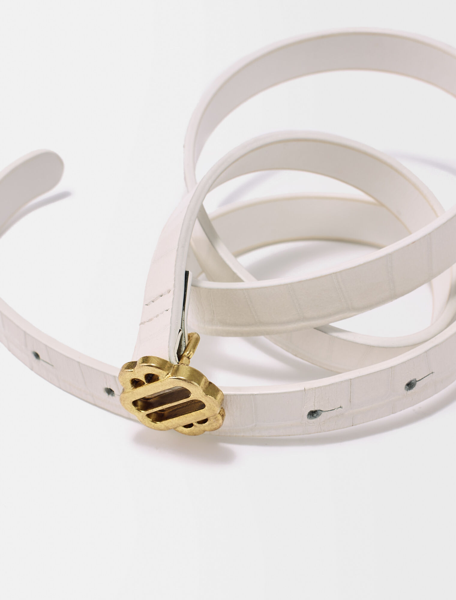 White leather belt