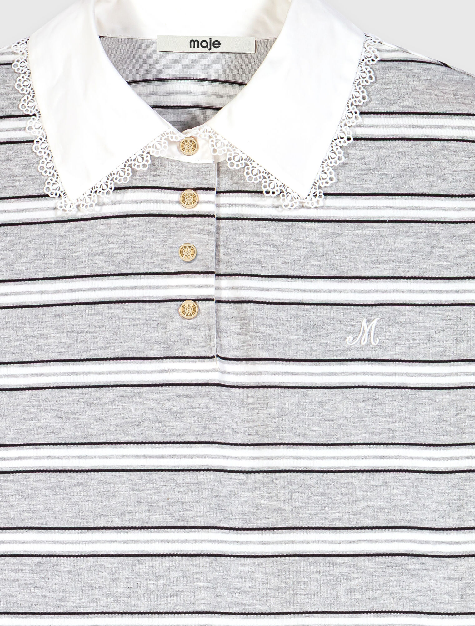 Embroidered polo collar T-shirt