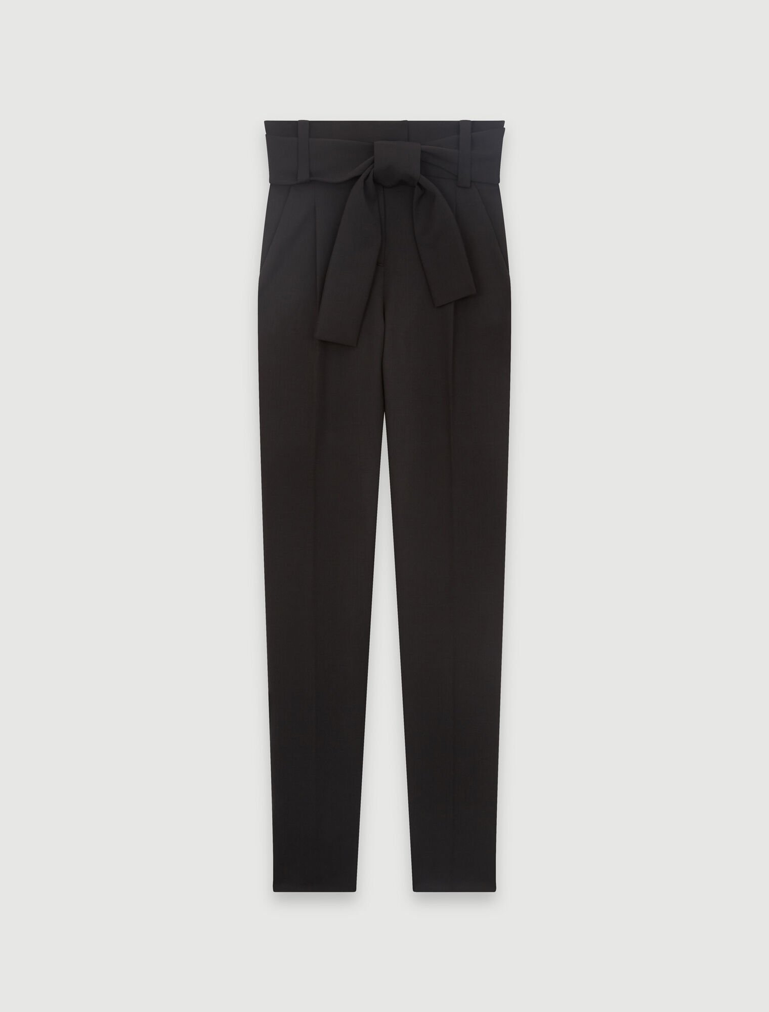 Belted high-waisted trousers