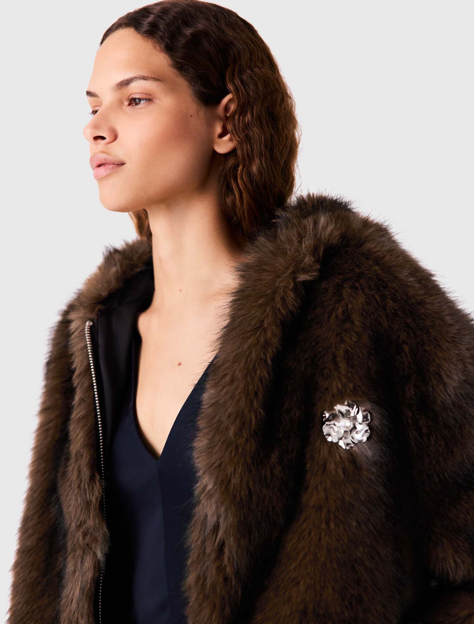Oversized faux fur jacket
