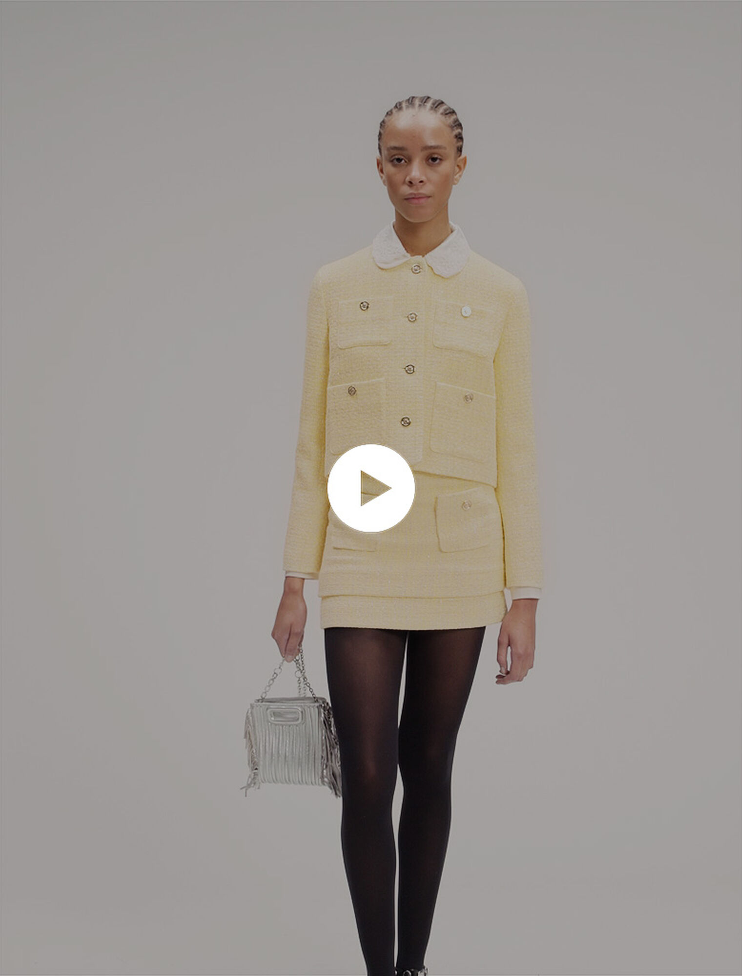 Veste courte en tweed et lurex