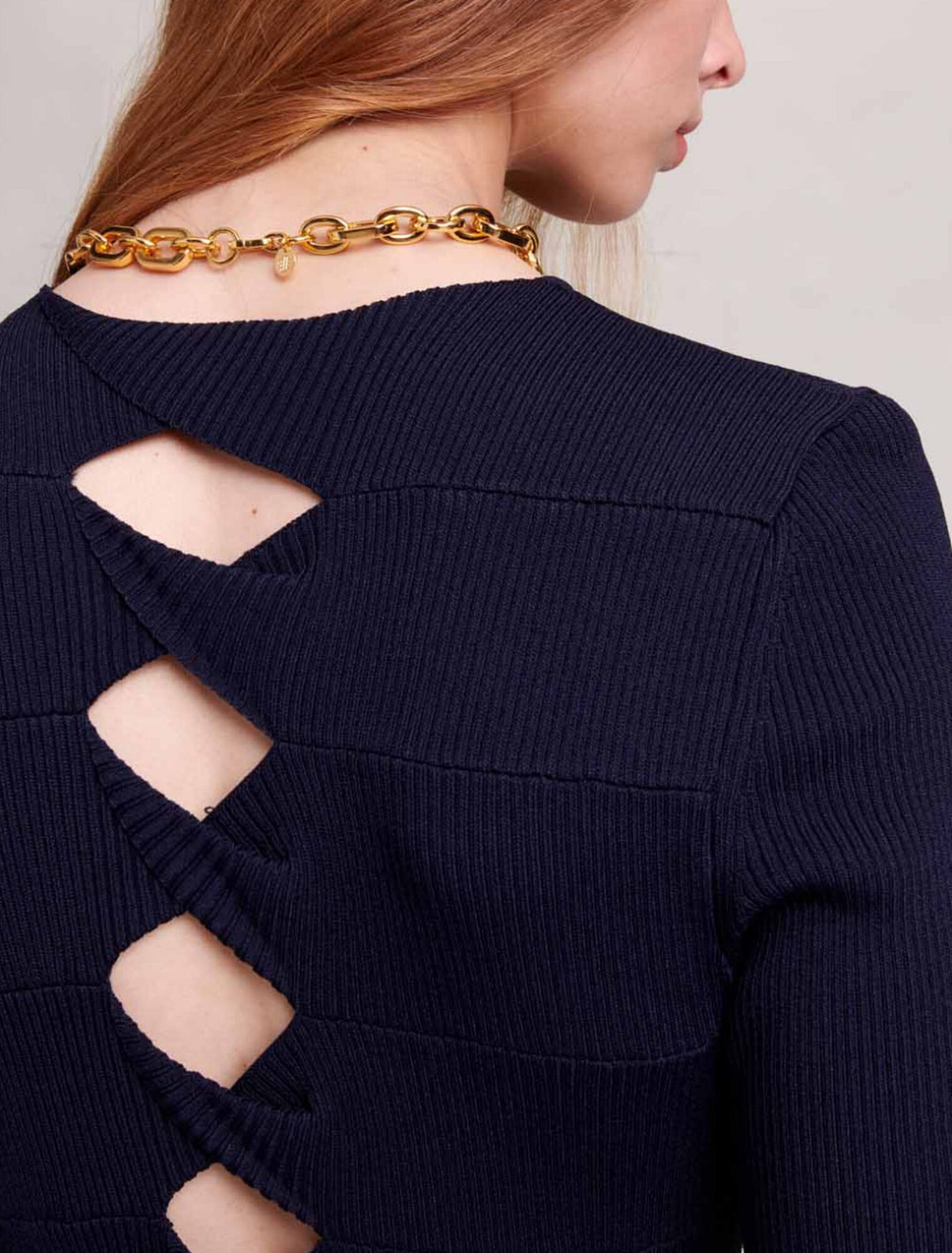 Robe longue en maille ajourée