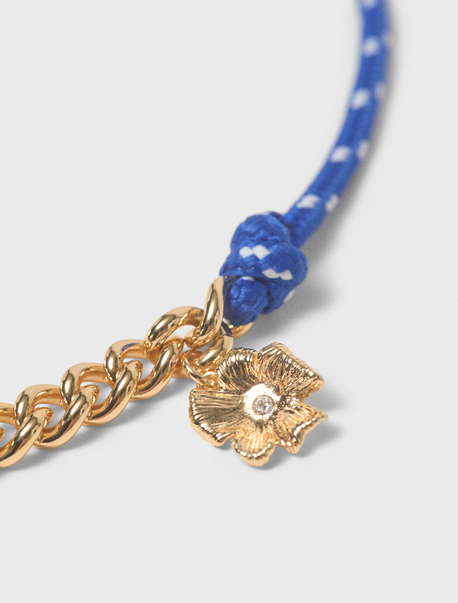 Collier chaine &agrave; cordon marin