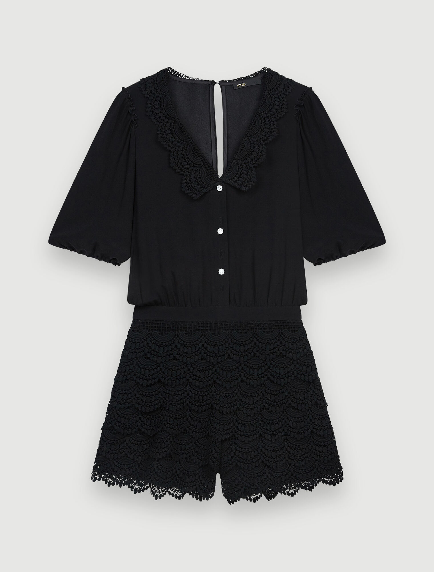 Combinaison short en mix matière