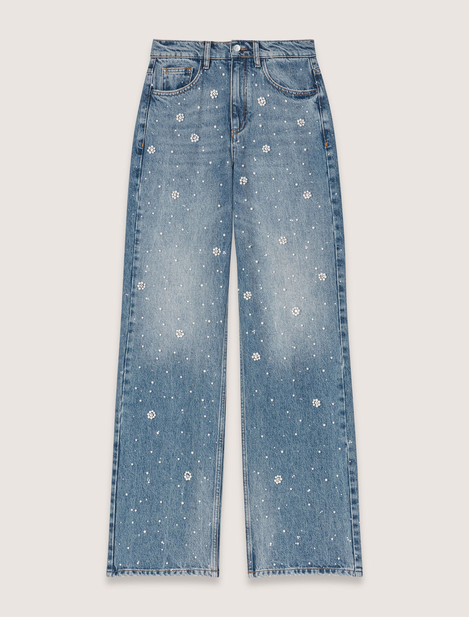 Jean large brodé