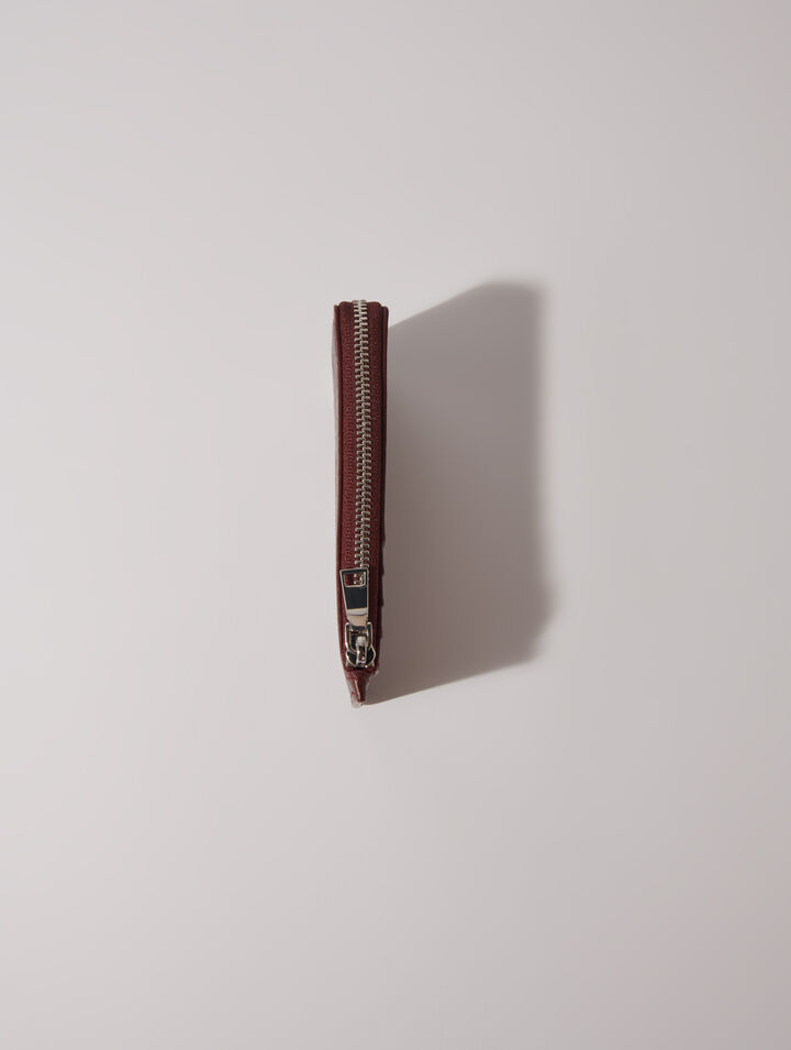 Porte-cartes en cuir craquelé