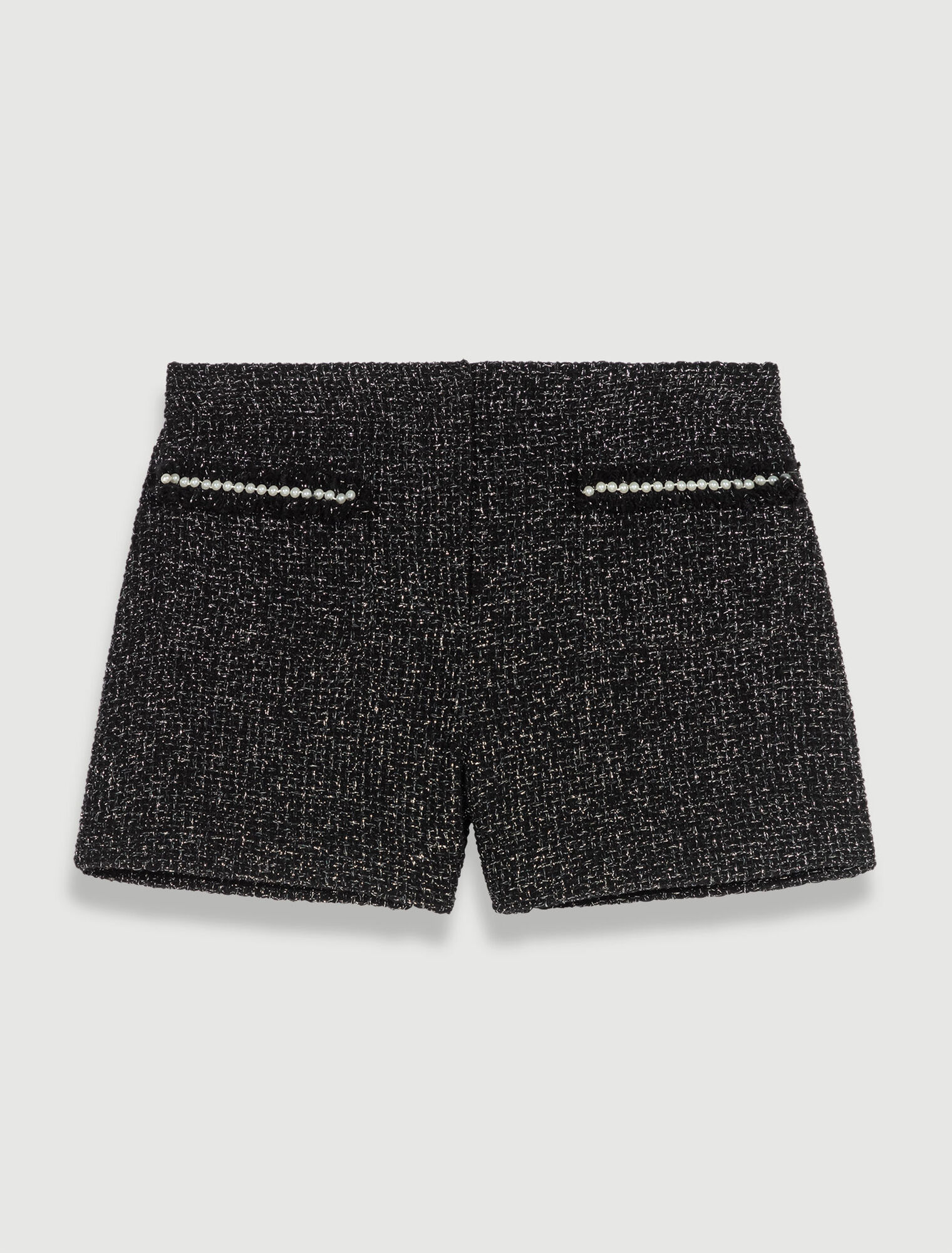Short en tweed pailleté