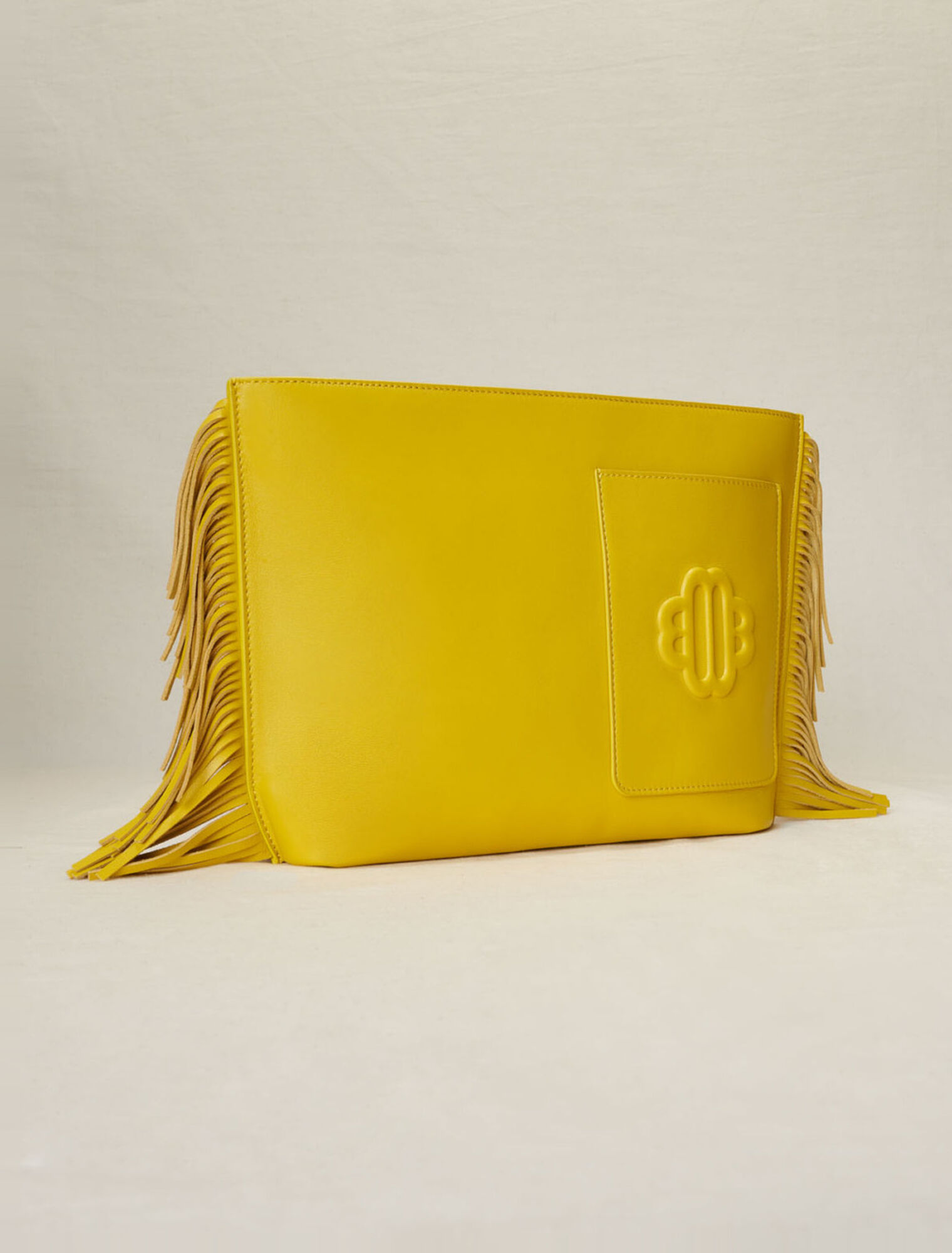 Pochette à franges en cuir