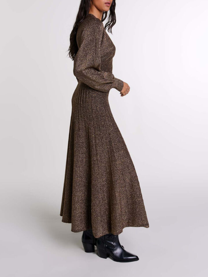 Shiny knit maxi dress