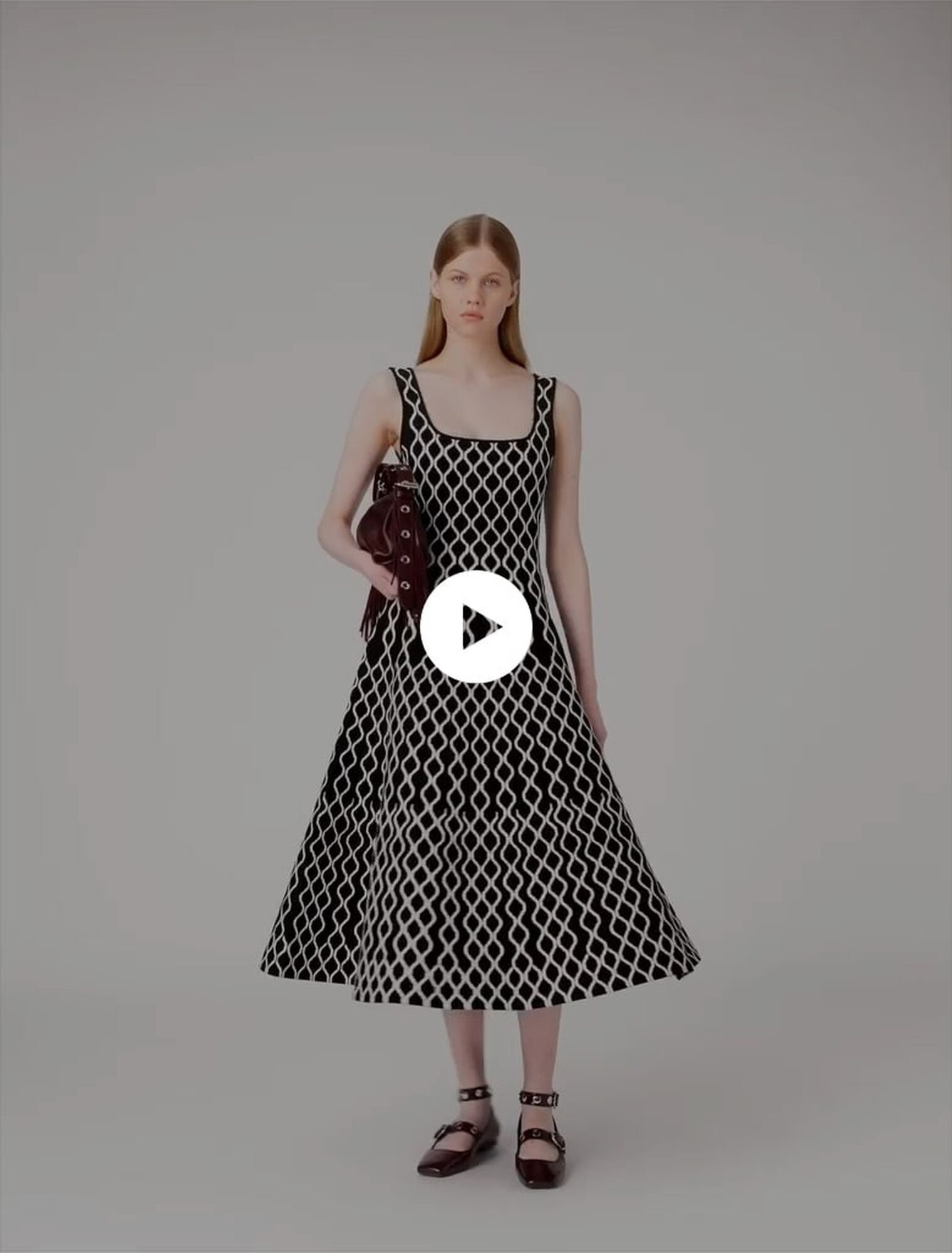 Robe midi en maille jacquard