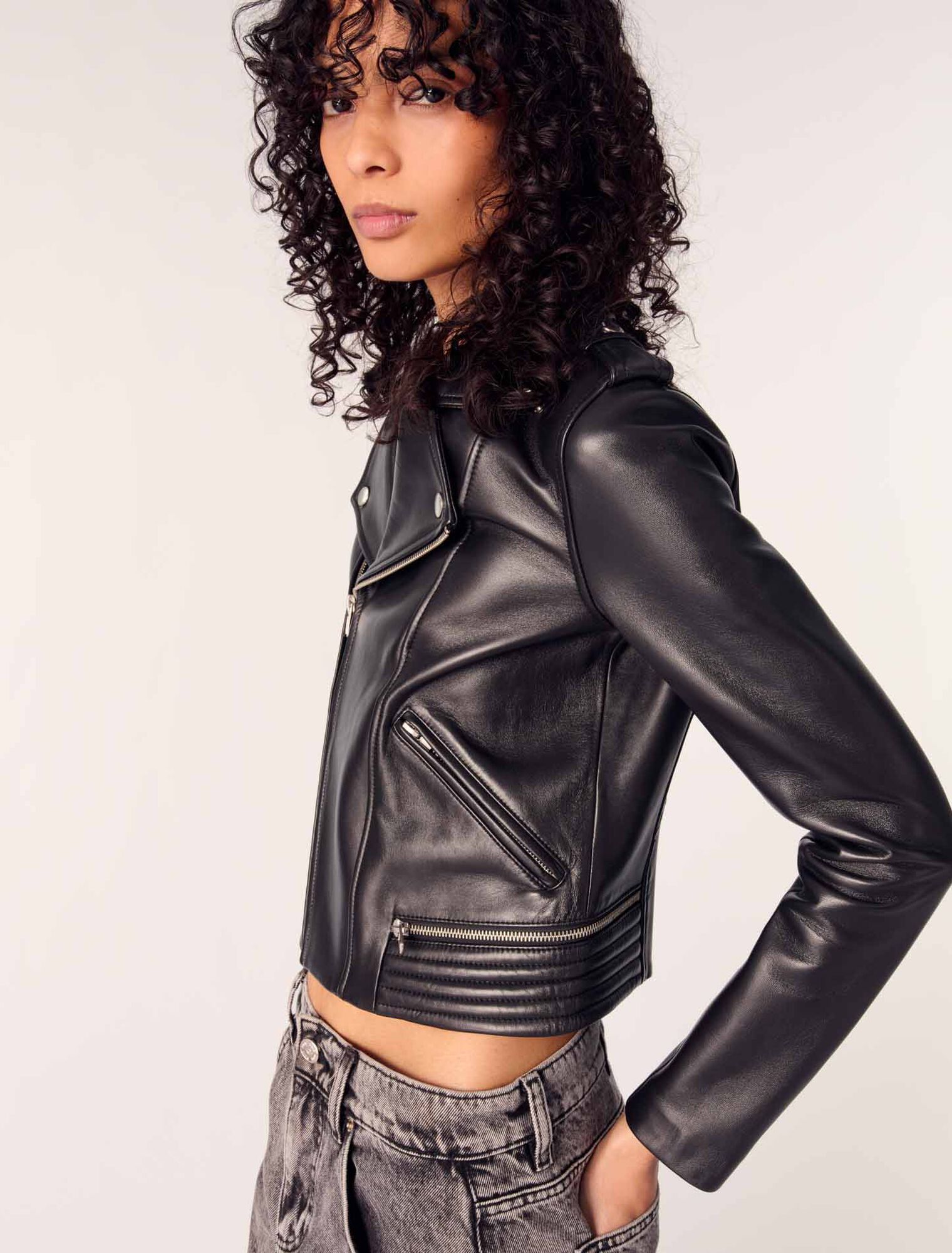 Blouson en cuir d'agneau