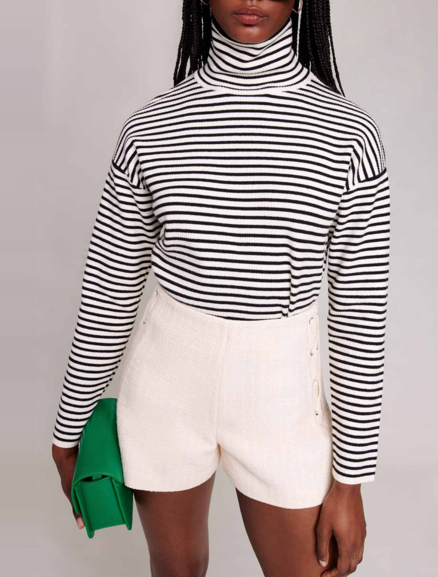 A-line shorts in tweed