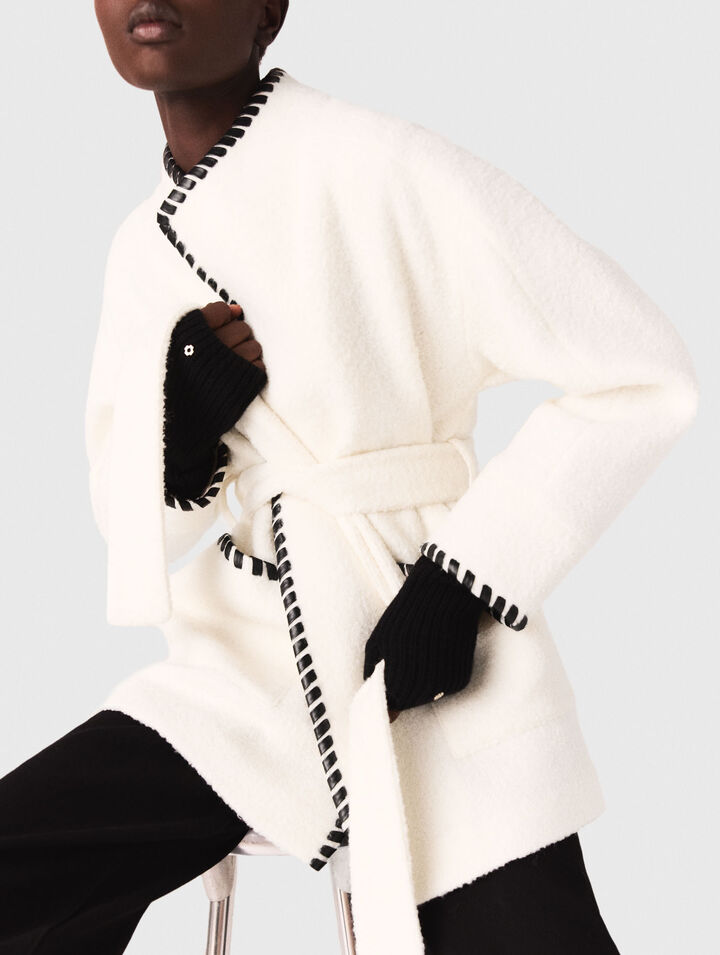 Manteau doublé avec ruban contrasté