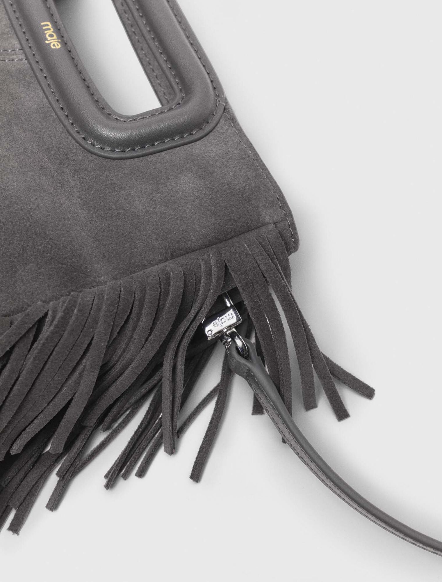Sac M à franges en suède