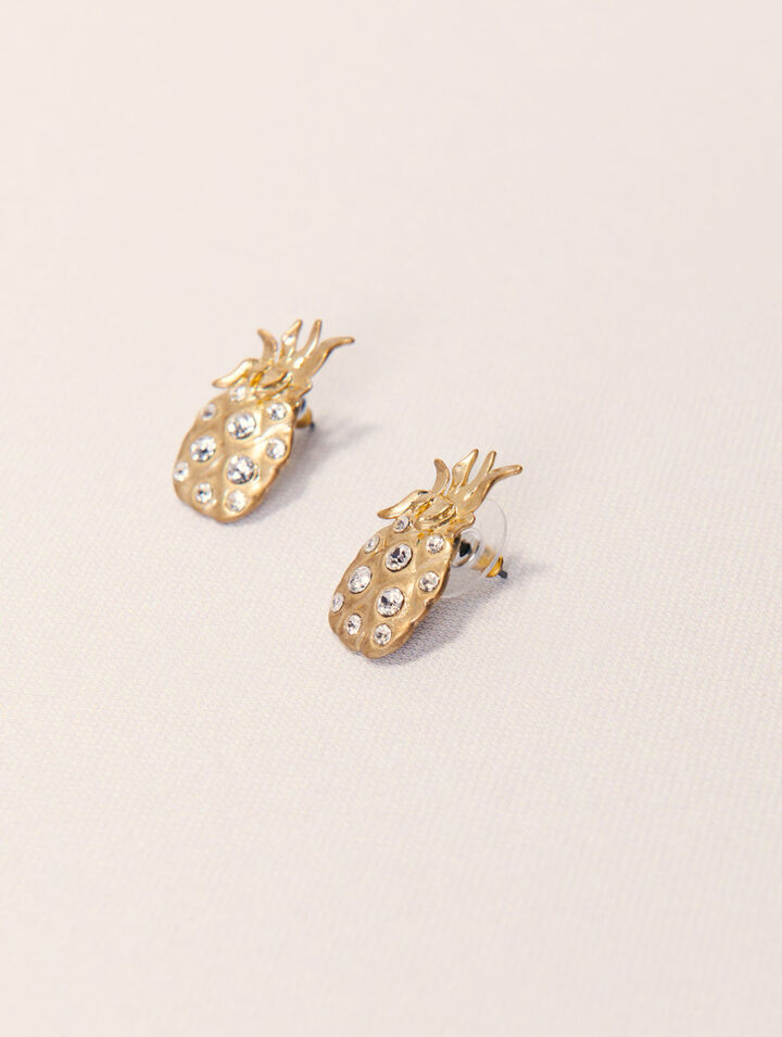 Boucles d'oreilles ananas à strass
