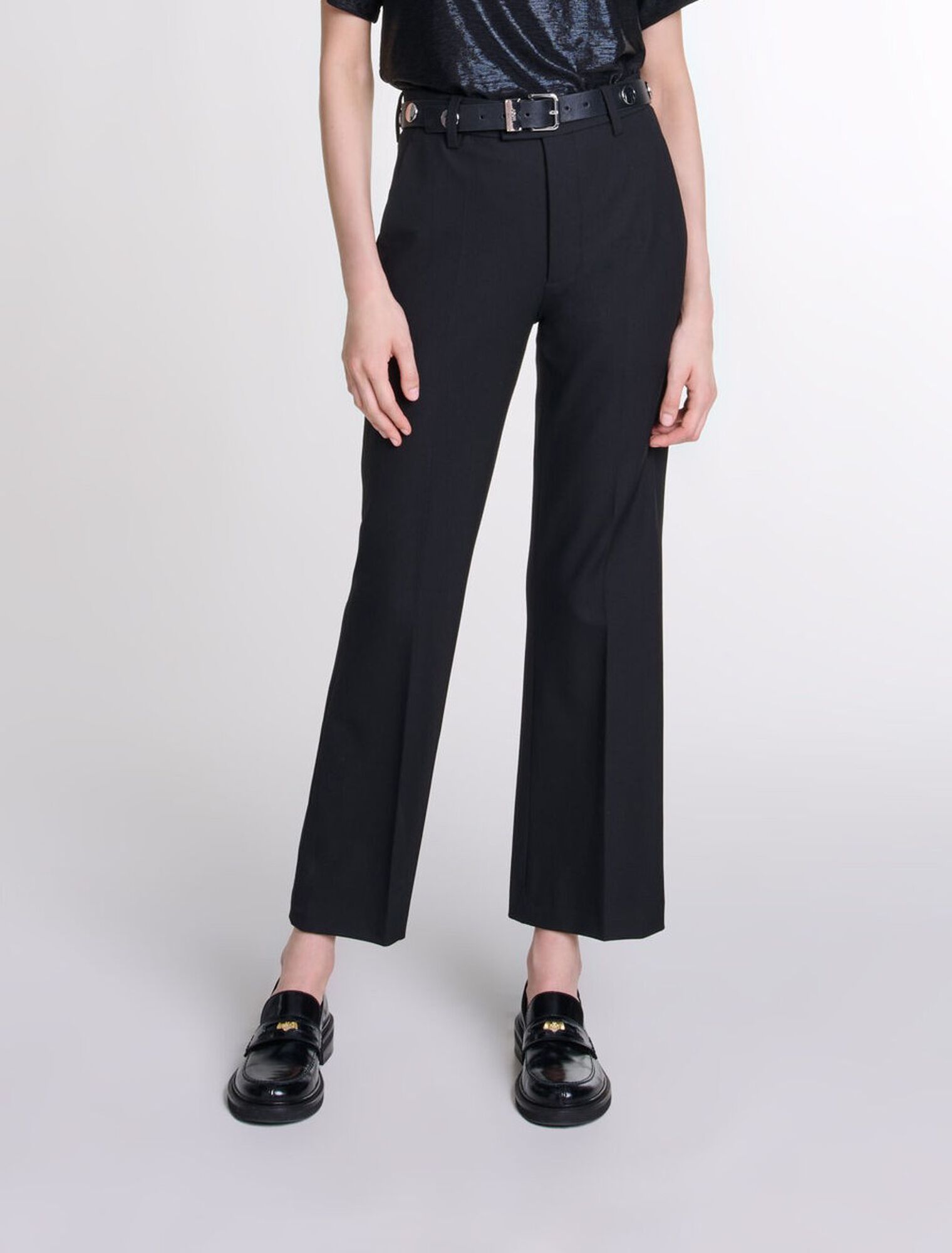 Studded leather belt