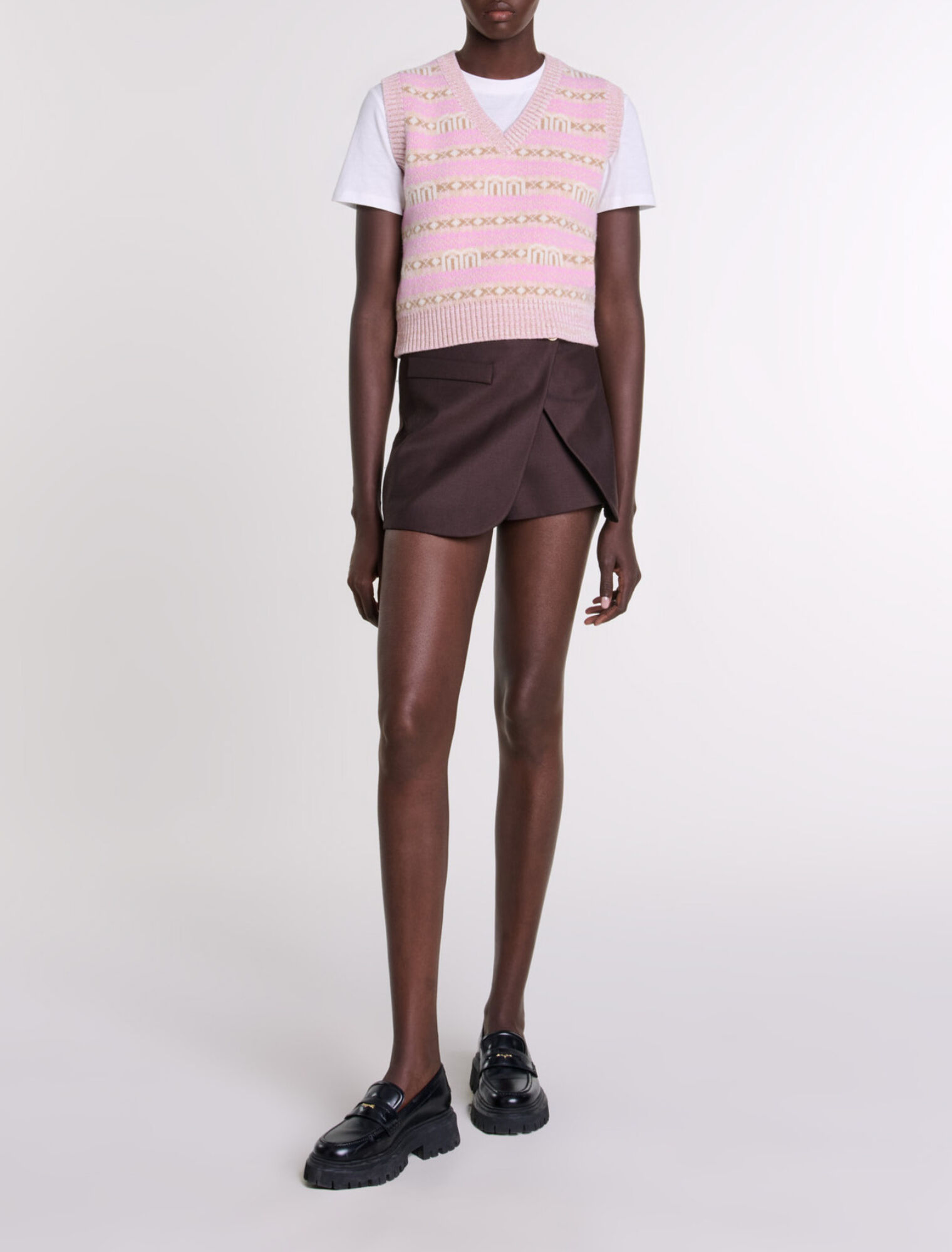 Sleeveless jacquard jumper