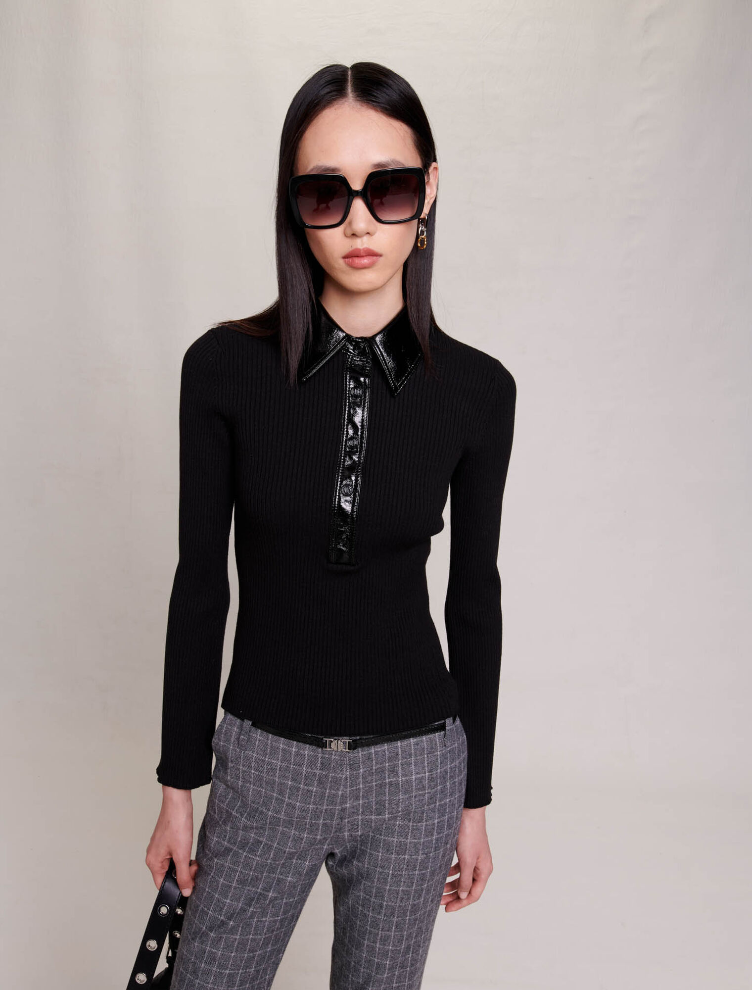 Pull polo en maille