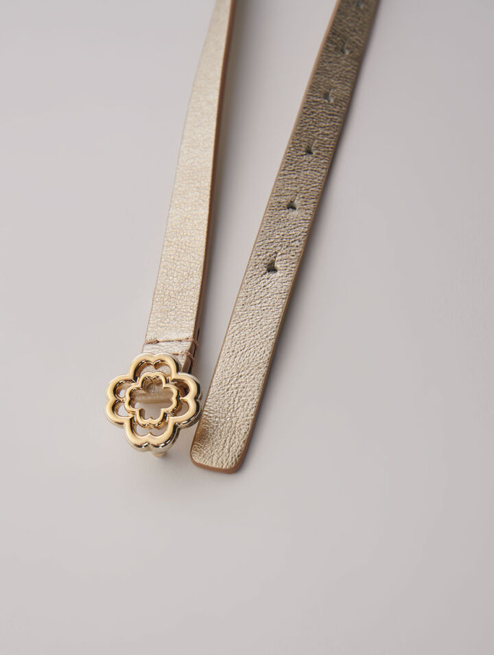 Ceinture fine à boucle Clover
