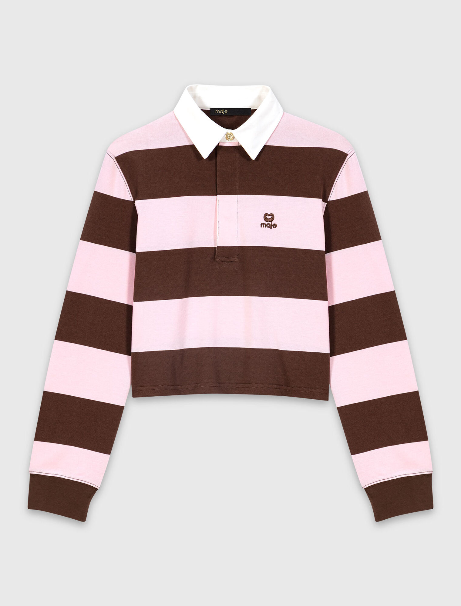 Striped polo sweatshirt