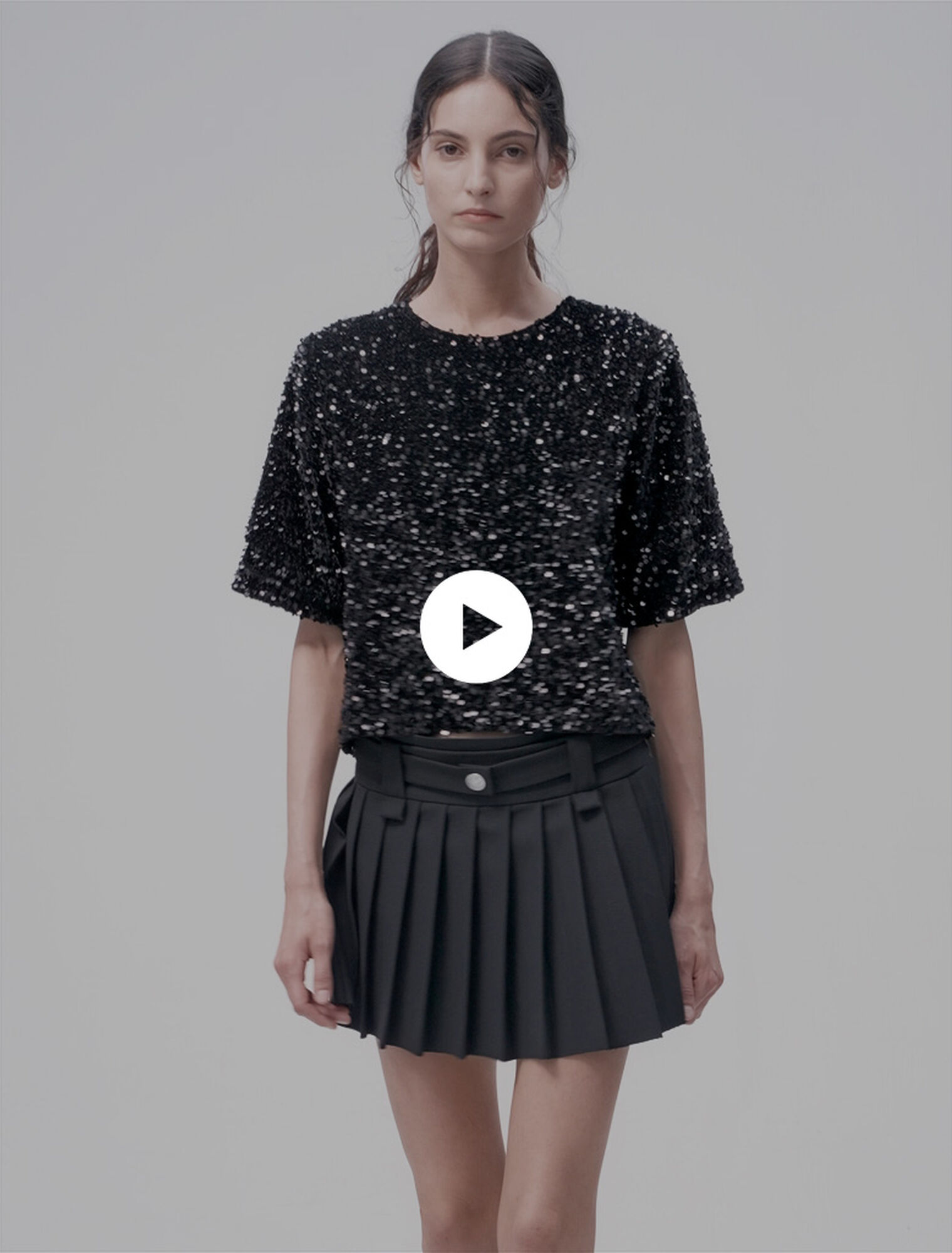 Sequinned velvet top