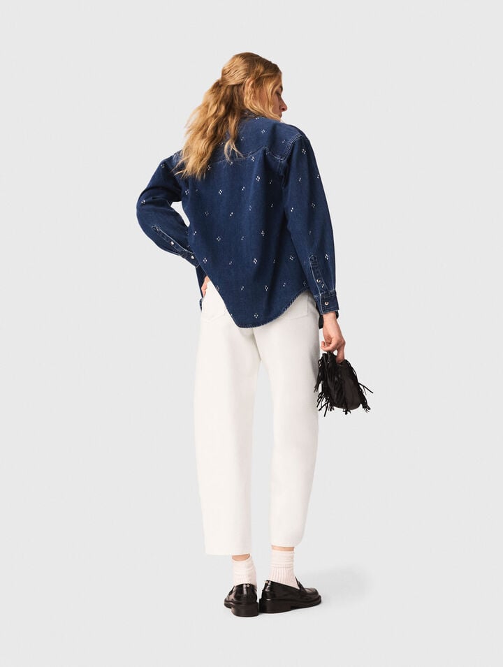 Rhinestone denim shirt