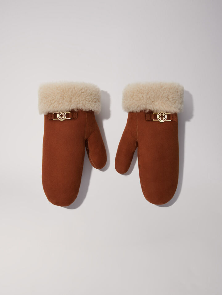 Mouffles en peau lainée