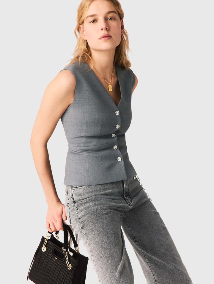 Veston de tailleur &agrave; boutons bijoux