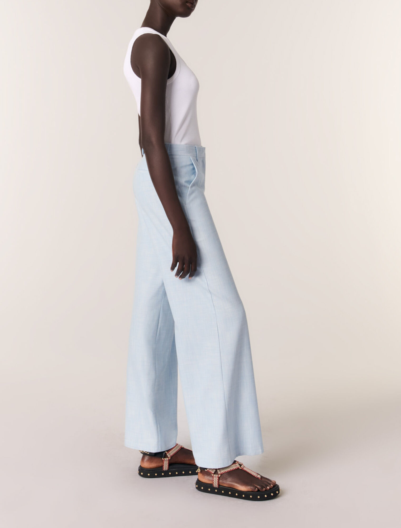 Wide-leg suit trousers