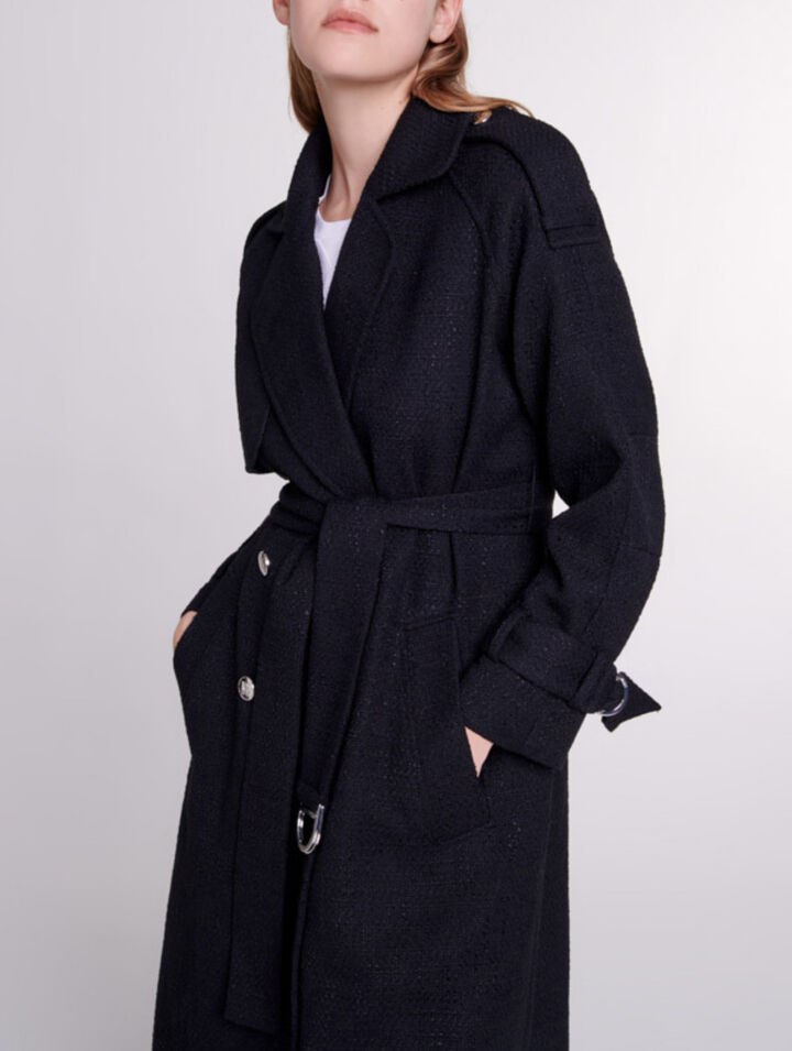 Tweed trench coat