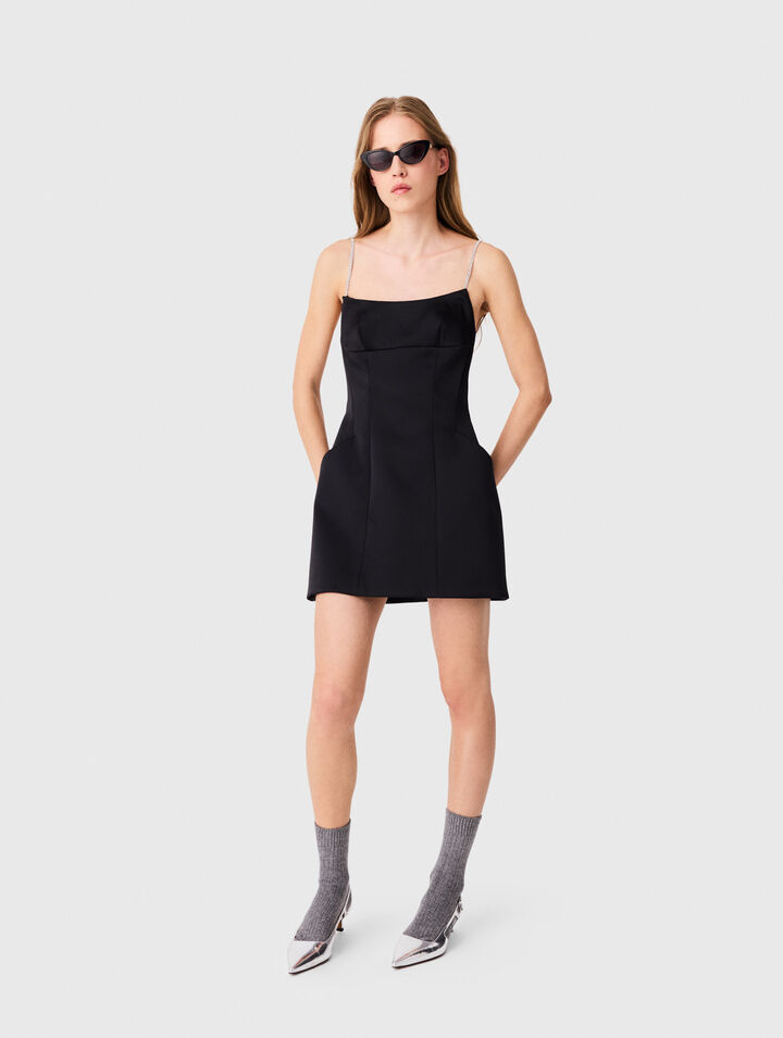 Robe courte en satin dos nu