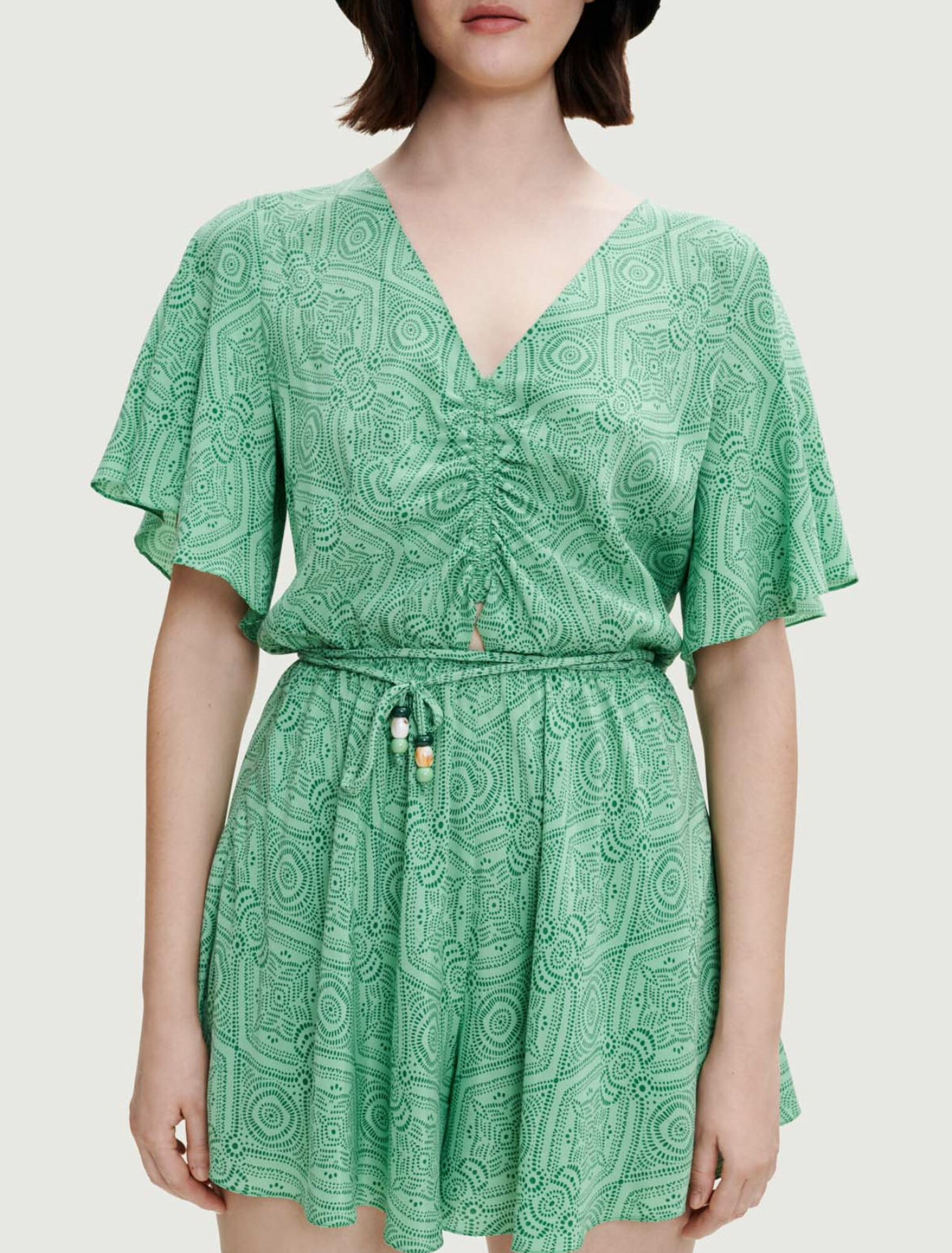 Fluid printed playsuit