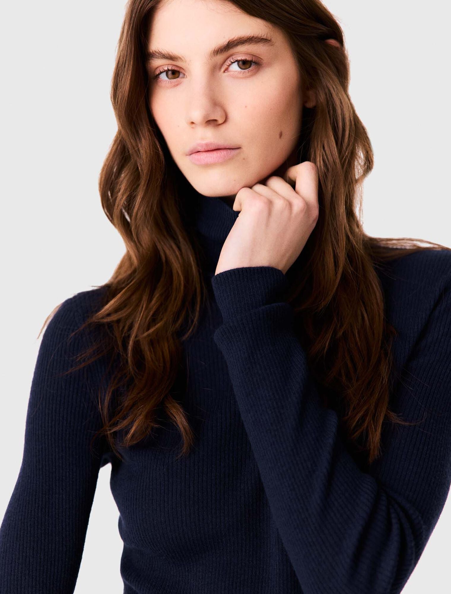 Second-skin high-neck jumper