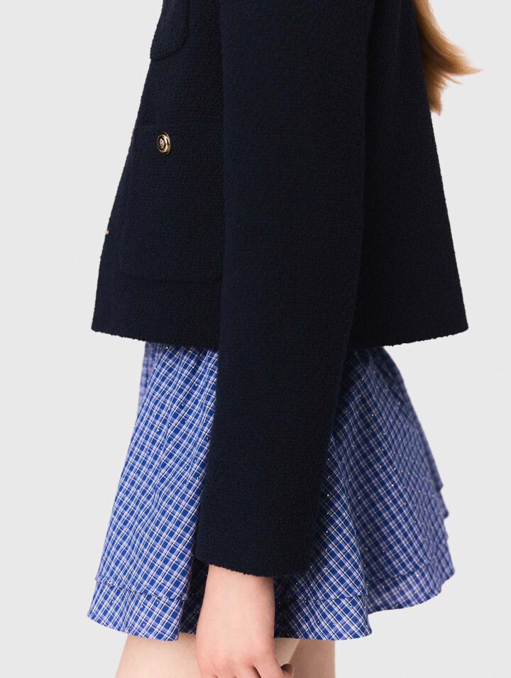 Veste courte tweed et col amovible