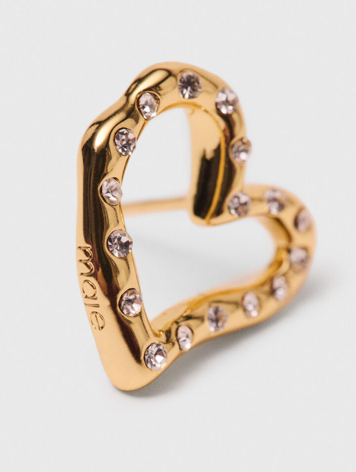 Puces d'oreilles cœur à strass