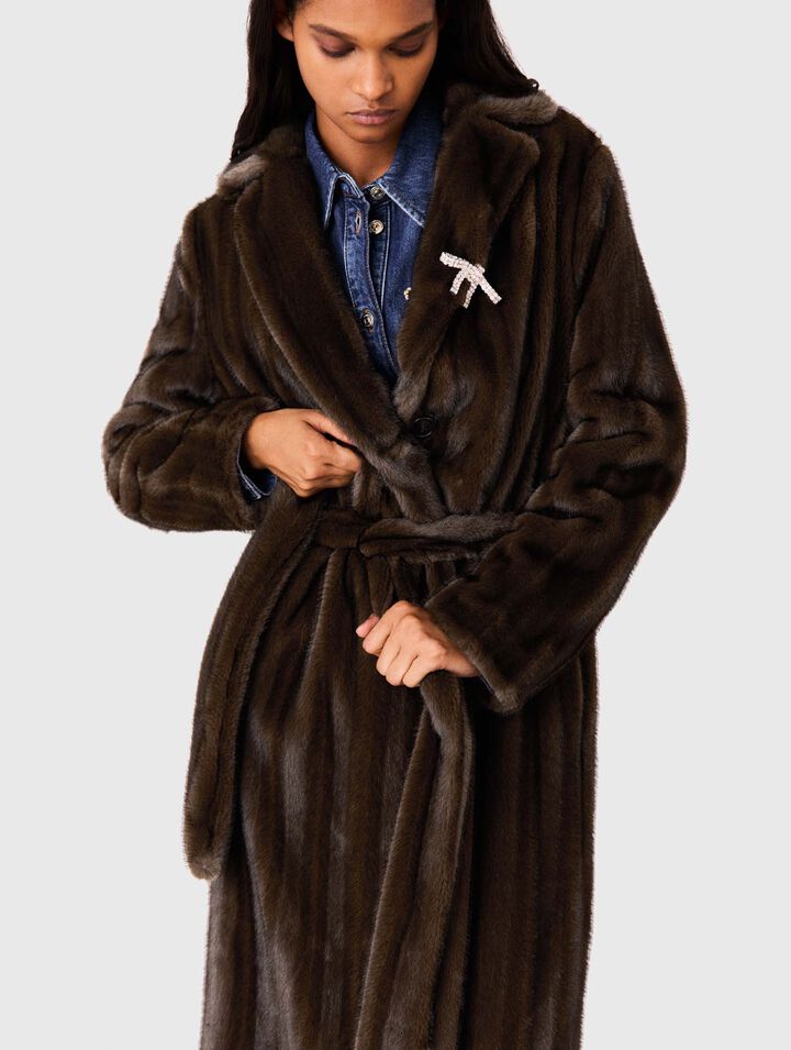Long faux fur coat