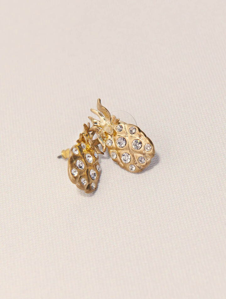 Boucles d'oreilles ananas à strass