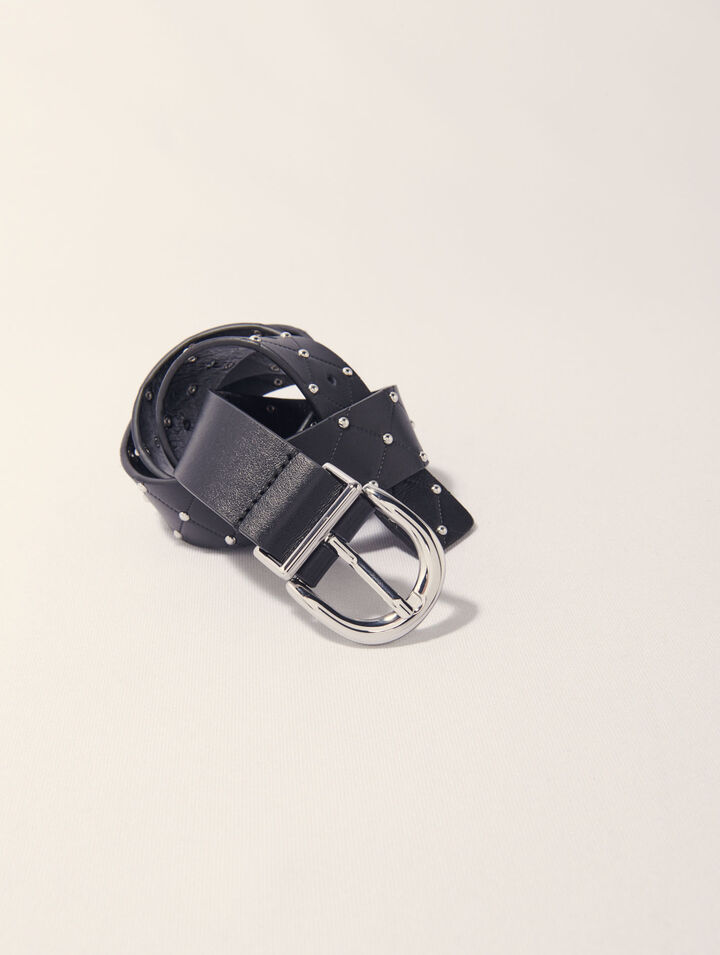 Ceinture en cuir matelassé