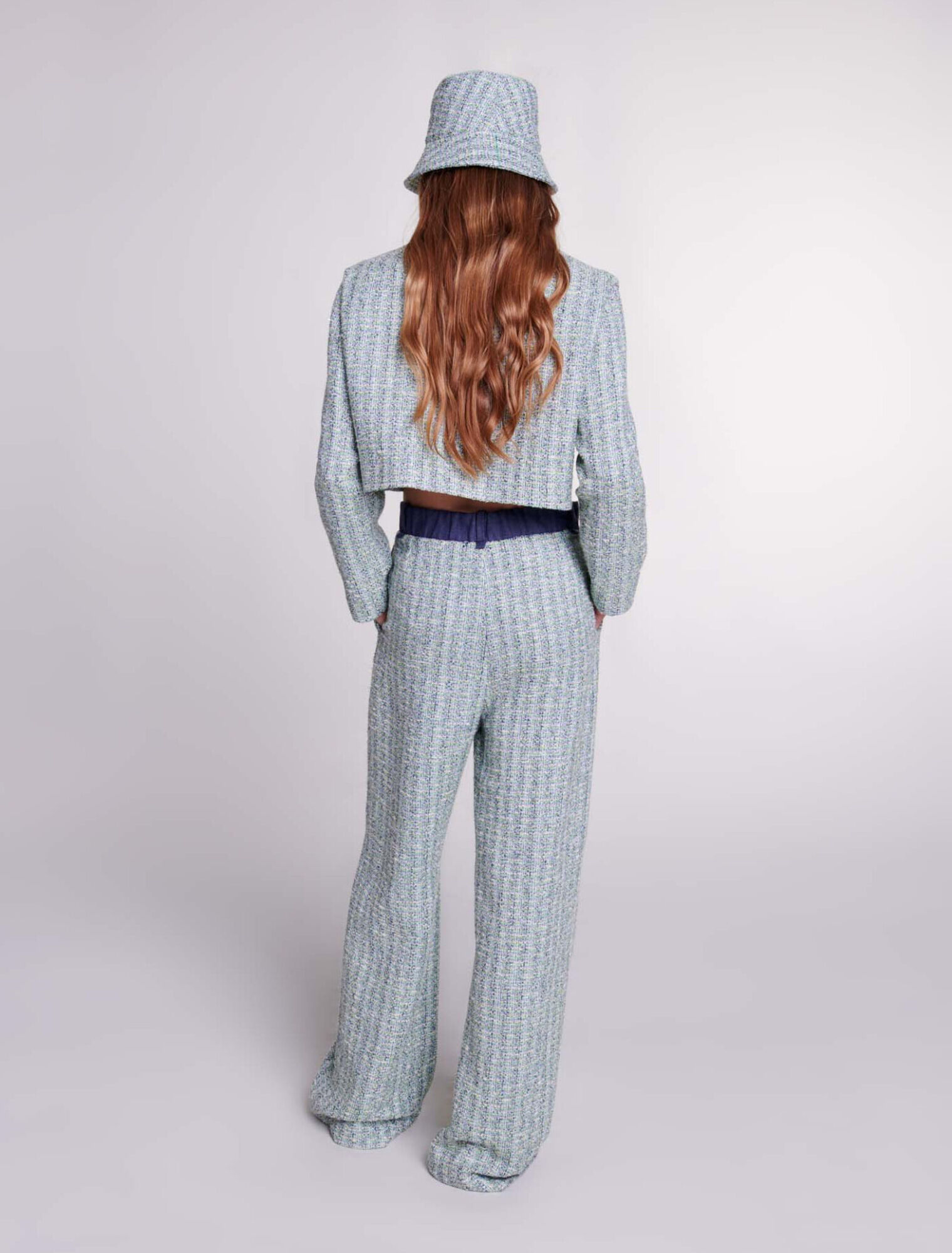 Pantalon large en tweed