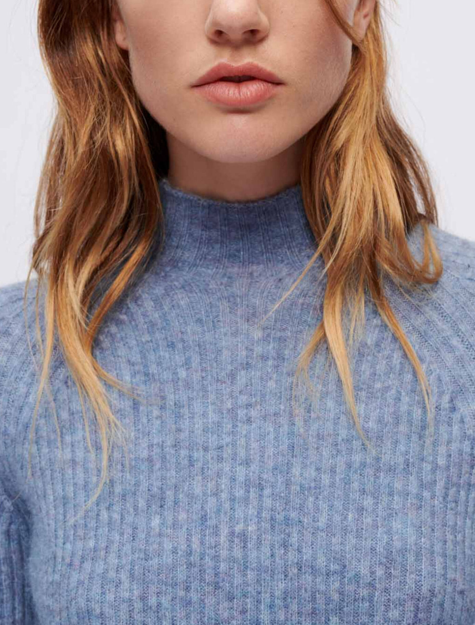 High collar mohair dress