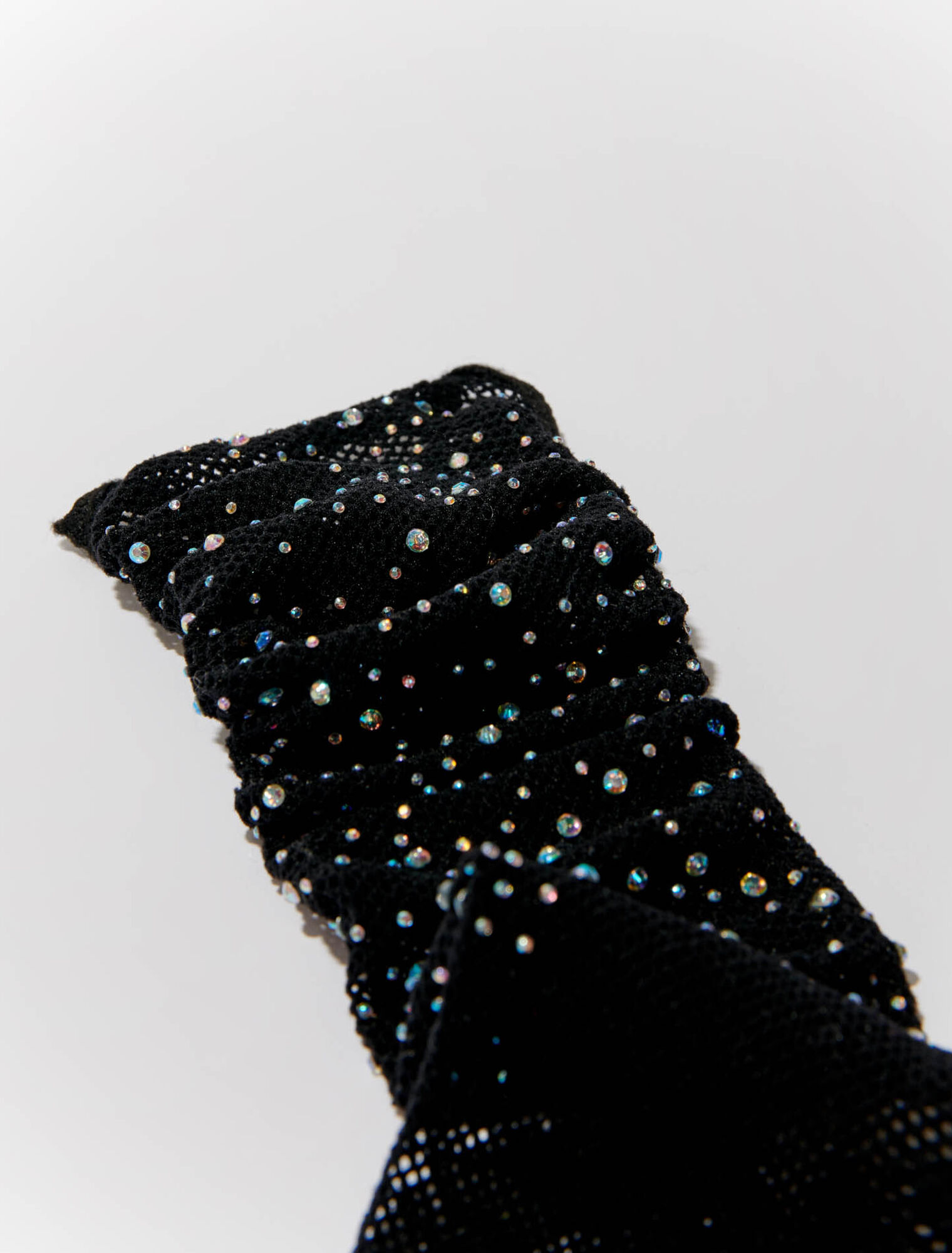 Rhinestone mesh socks