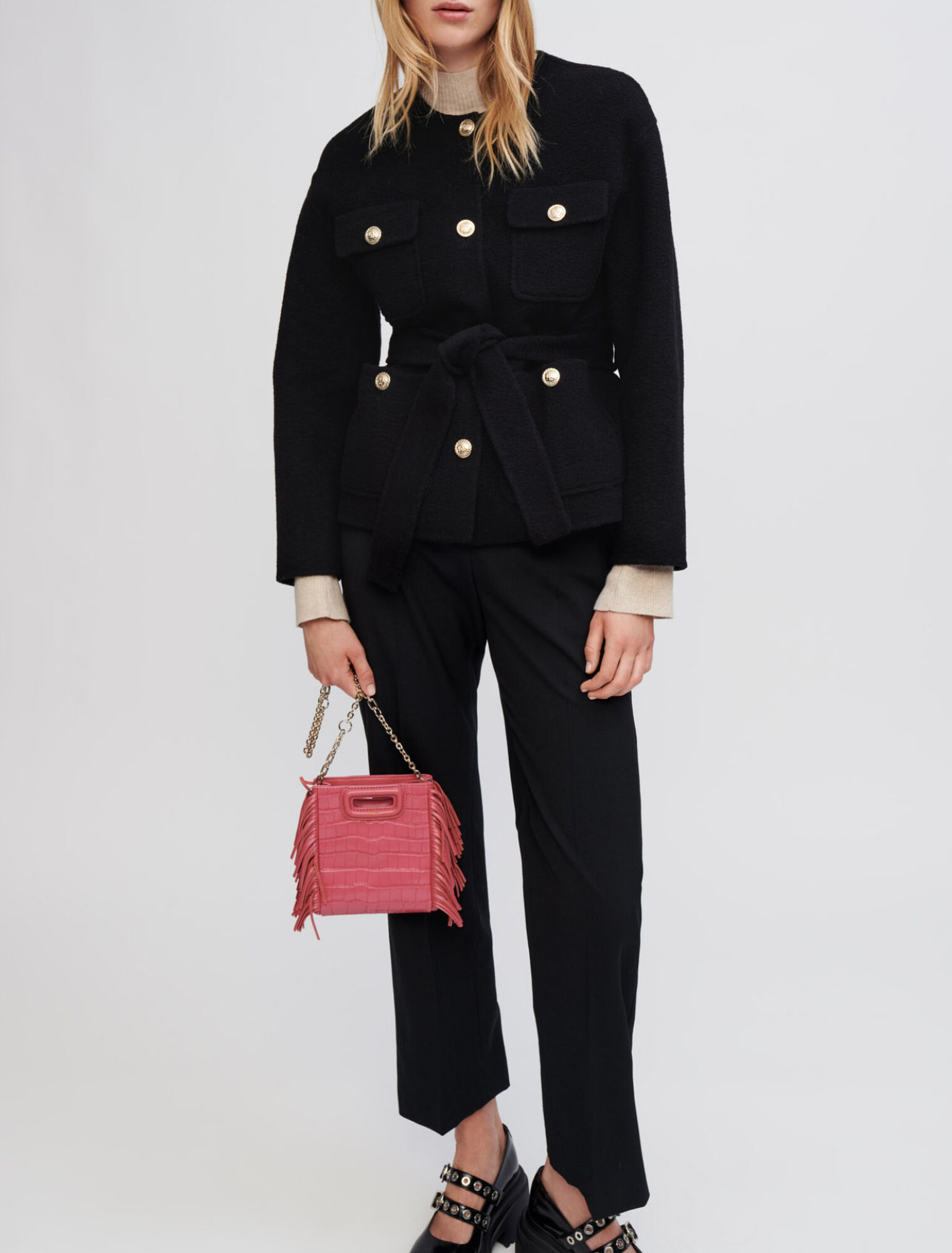 Textured double-faced coat