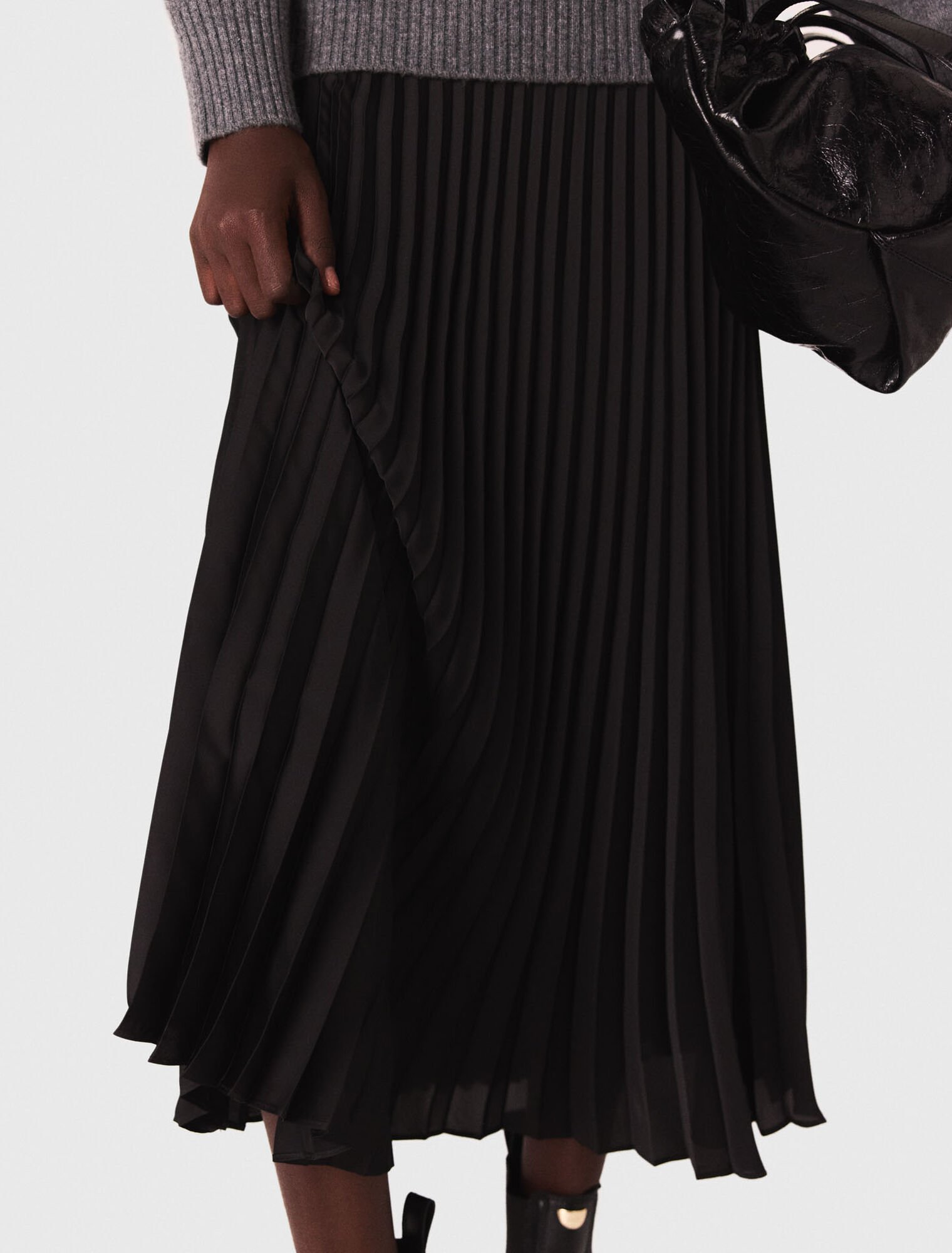 Dual-material maxi dress