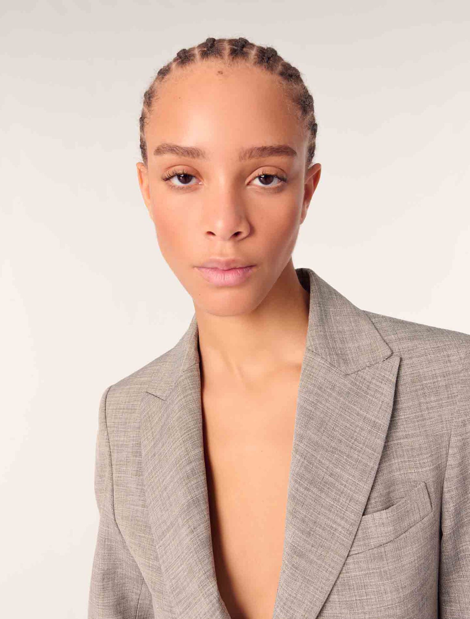 Belted suit jacket