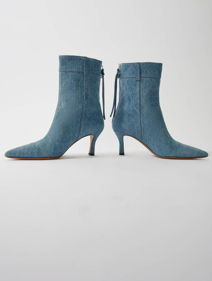 Bottines en denim à bout pointu