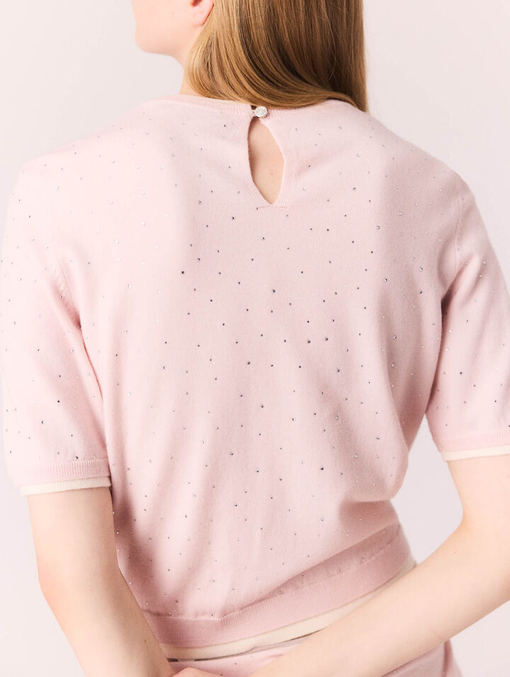 Pull 100% laine à manches courtes