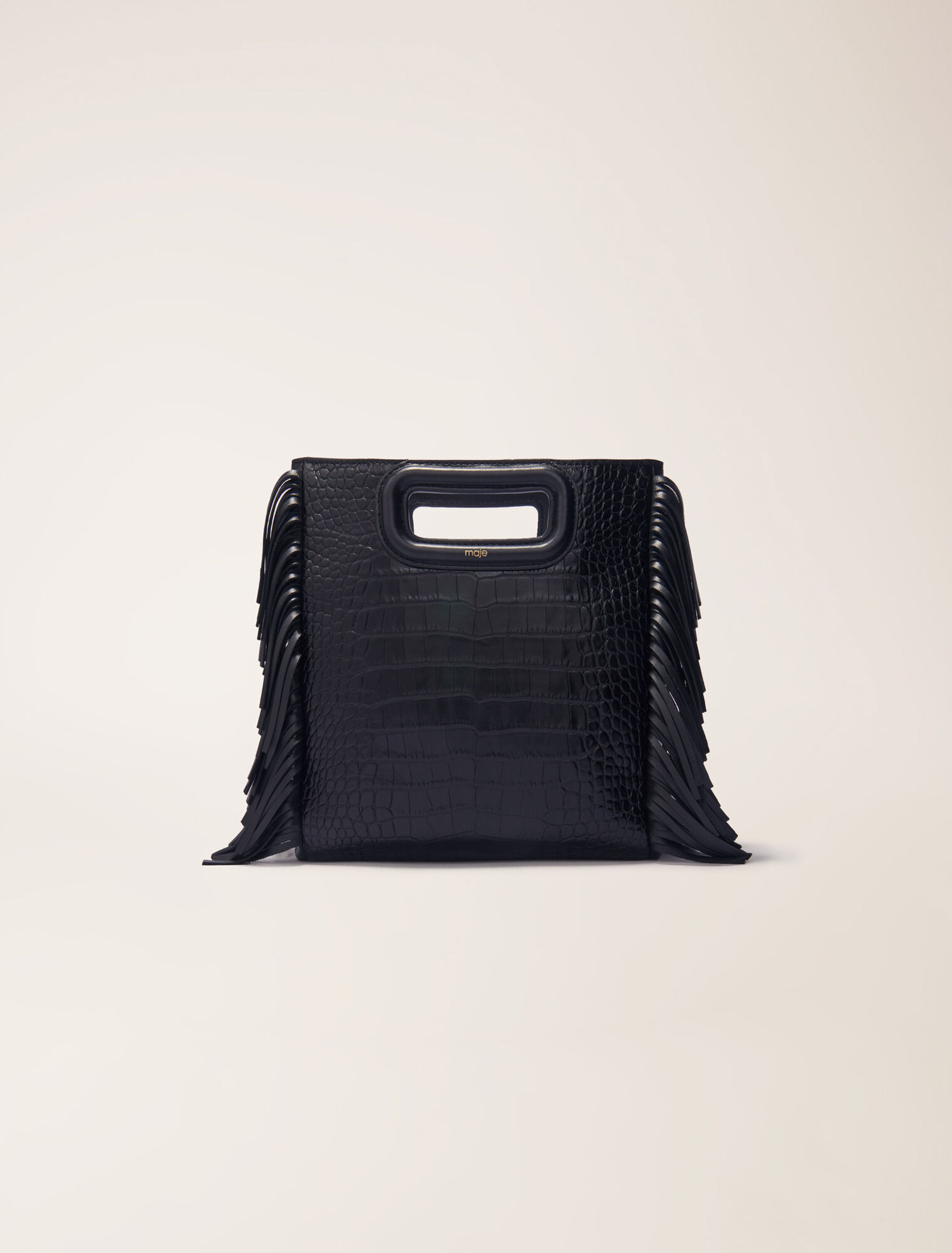 Sac M en cuir effet croco