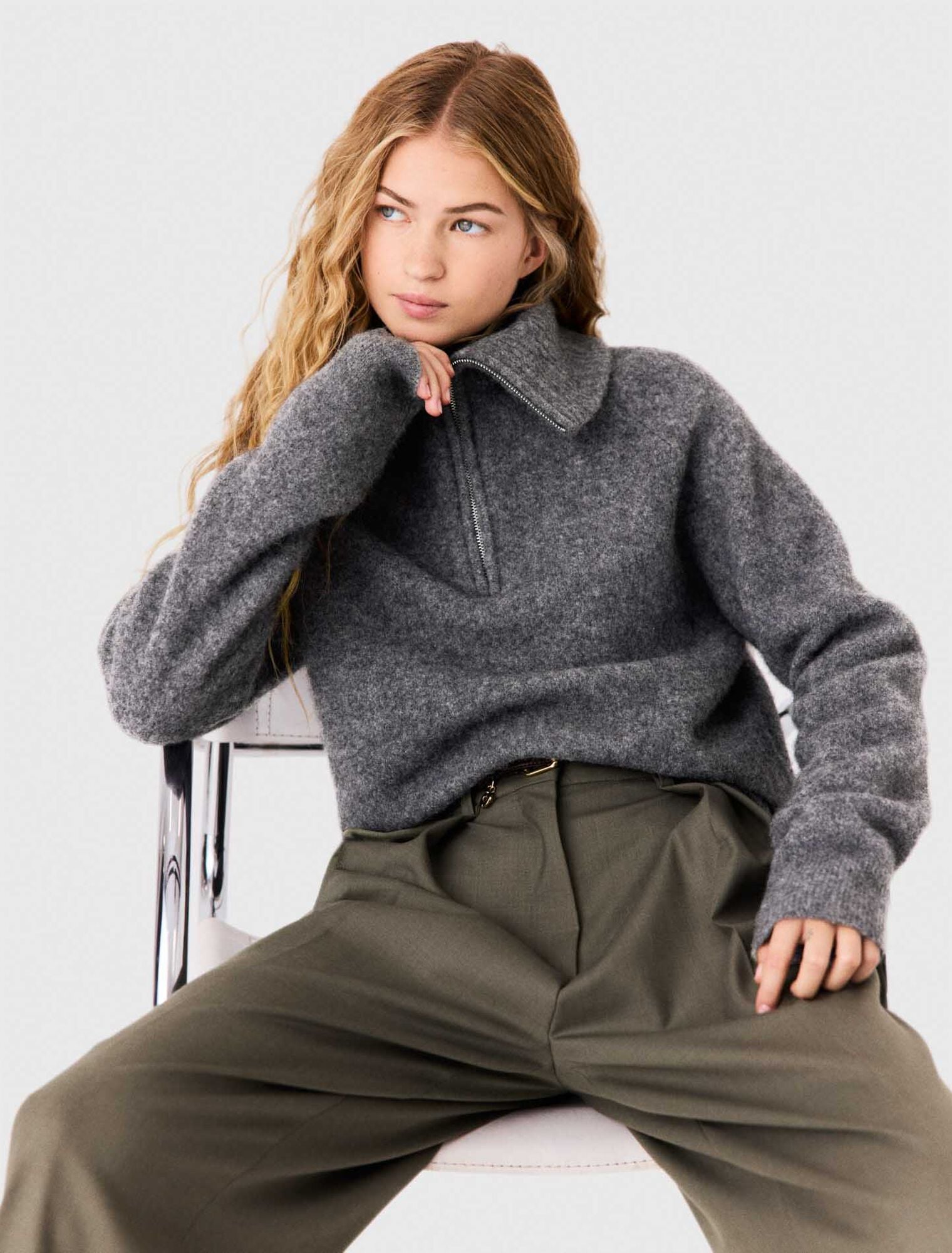 Pull &agrave; col zipp&eacute; en yack