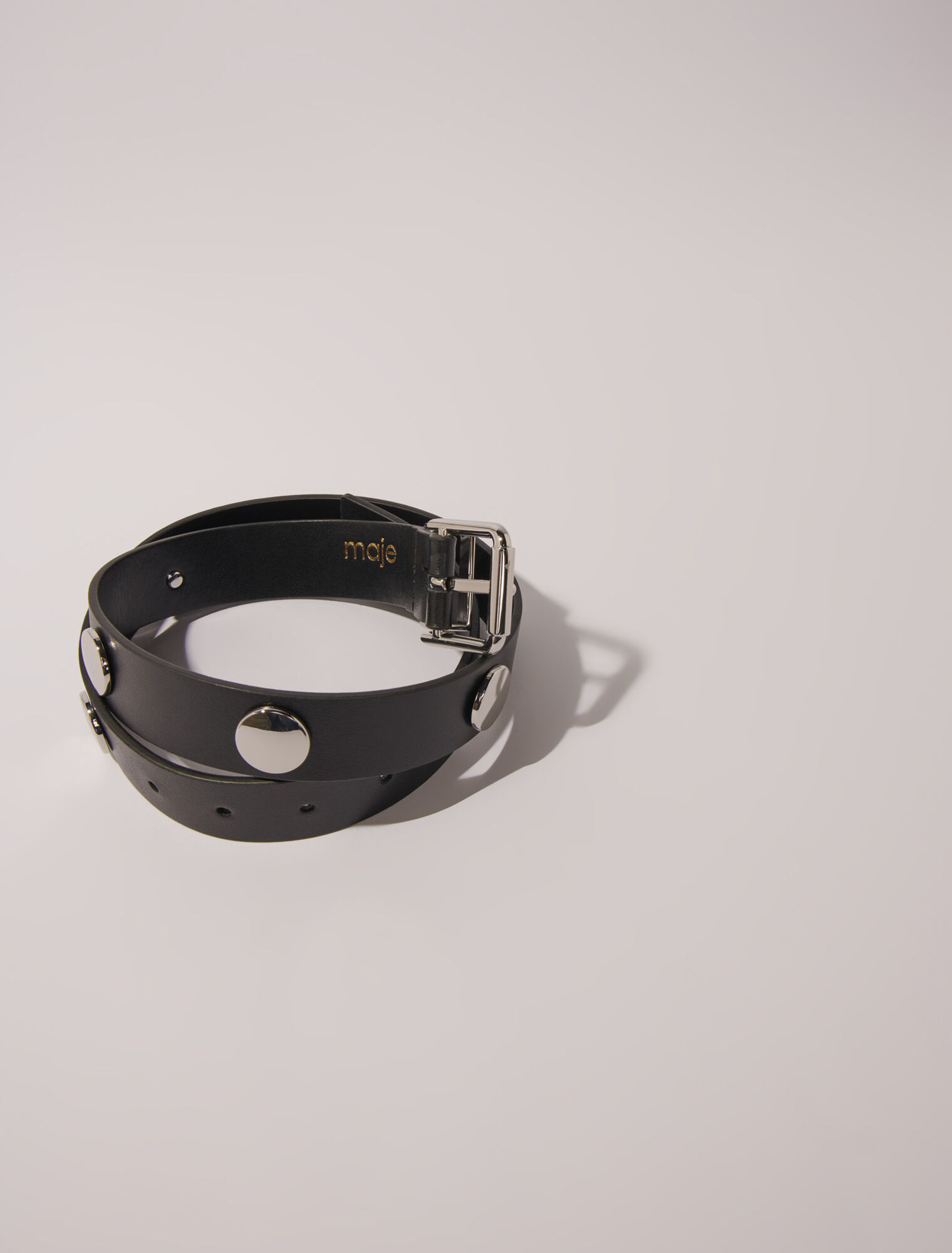 Studded leather belt