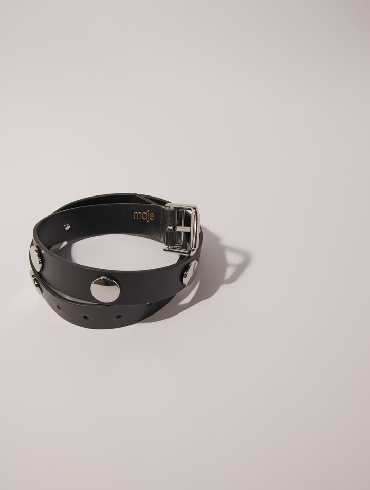 Ceinture en cuir à studs